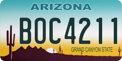 AZ license plate BOC4211