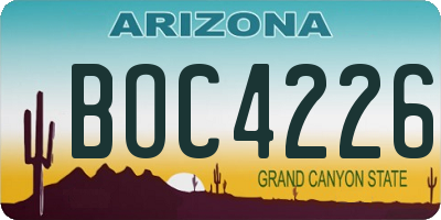 AZ license plate BOC4226