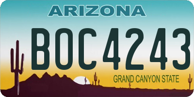 AZ license plate BOC4243
