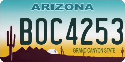 AZ license plate BOC4253