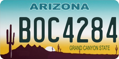 AZ license plate BOC4284