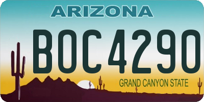 AZ license plate BOC4290