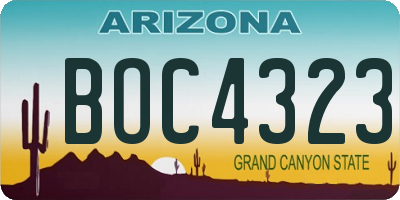 AZ license plate BOC4323