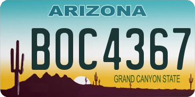 AZ license plate BOC4367