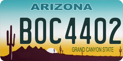 AZ license plate BOC4402