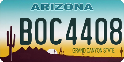 AZ license plate BOC4408