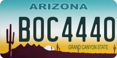 AZ license plate BOC4440