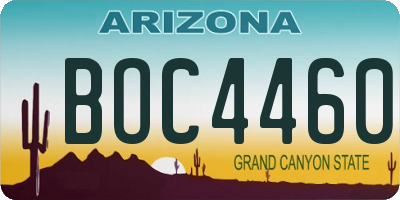 AZ license plate BOC4460