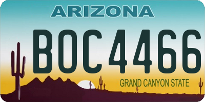 AZ license plate BOC4466