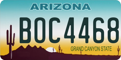 AZ license plate BOC4468