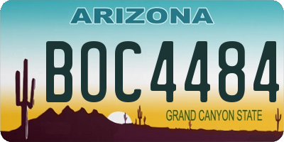 AZ license plate BOC4484