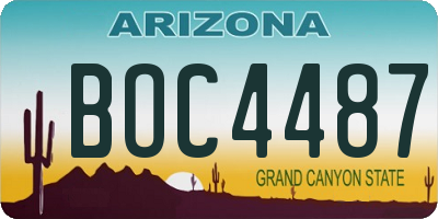 AZ license plate BOC4487