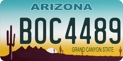 AZ license plate BOC4489