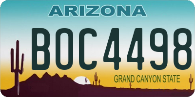 AZ license plate BOC4498