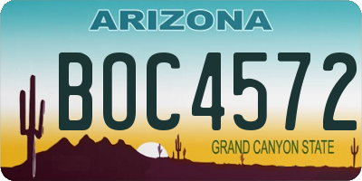 AZ license plate BOC4572