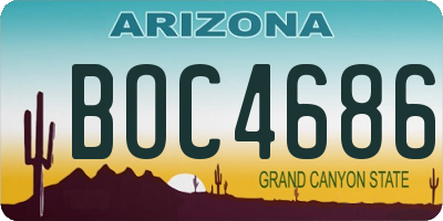 AZ license plate BOC4686