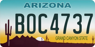 AZ license plate BOC4737