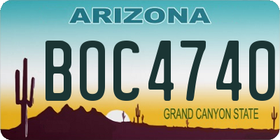 AZ license plate BOC4740