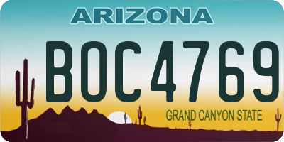 AZ license plate BOC4769