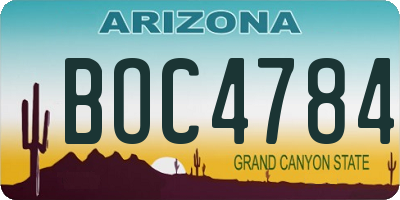 AZ license plate BOC4784