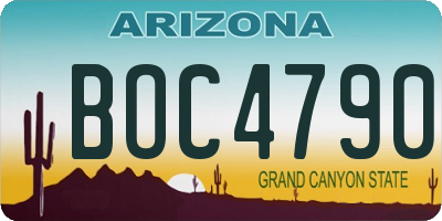 AZ license plate BOC4790