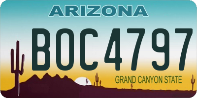 AZ license plate BOC4797