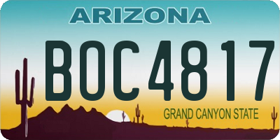 AZ license plate BOC4817