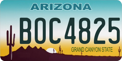 AZ license plate BOC4825