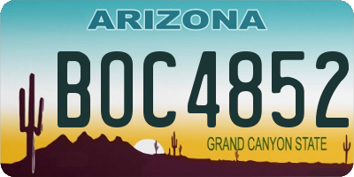 AZ license plate BOC4852