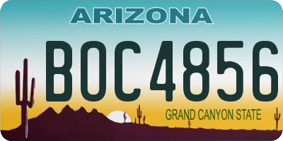AZ license plate BOC4856