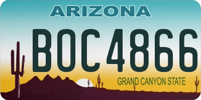 AZ license plate BOC4866