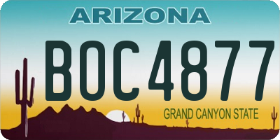 AZ license plate BOC4877