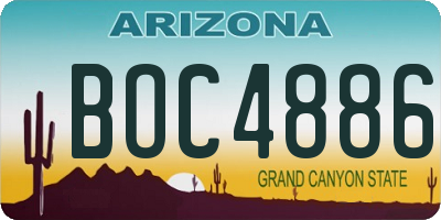 AZ license plate BOC4886