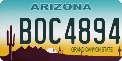AZ license plate BOC4894