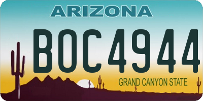 AZ license plate BOC4944