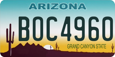 AZ license plate BOC4960