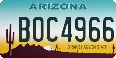 AZ license plate BOC4966