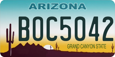 AZ license plate BOC5042