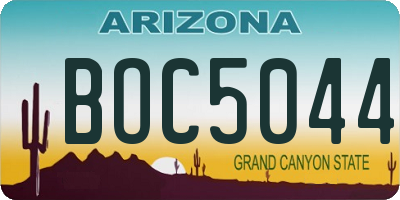 AZ license plate BOC5044