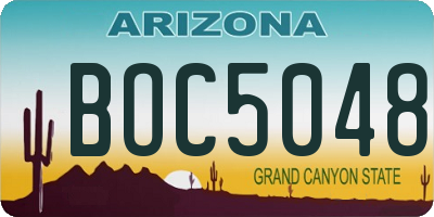 AZ license plate BOC5048