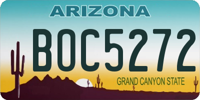 AZ license plate BOC5272