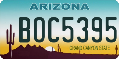 AZ license plate BOC5395