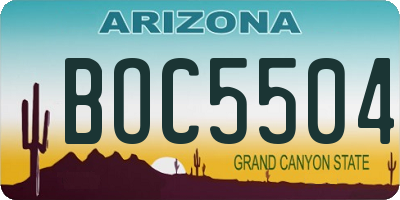 AZ license plate BOC5504