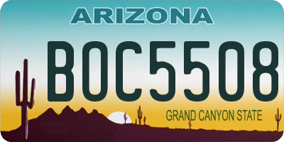 AZ license plate BOC5508