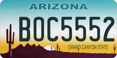 AZ license plate BOC5552