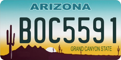 AZ license plate BOC5591