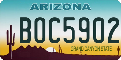 AZ license plate BOC5902