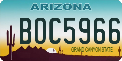 AZ license plate BOC5966