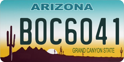 AZ license plate BOC6041