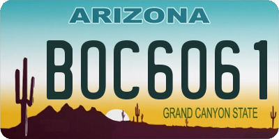 AZ license plate BOC6061